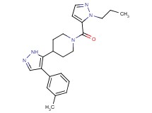 4-[4-(3-methylphenyl)-1H-pyrazol-5-yl]-1-[(1-propyl-1H-pyrazol-5-yl)carbonyl]piperidine