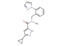 3-cyclopropyl-N-methyl-N-[2-(1H-pyrazol-1-yl)benzyl]-1H-pyrazole-5-carboxamide