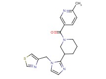 2-methyl-5-({3-[1-(1,3-thiazol-4-ylmethyl)-1H-imidazol-2-yl]-1-piperidinyl}carbonyl)pyridine
