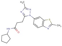 N-cyclopentyl-3-[3-methyl-1-(2-methyl-1,3-benzothiazol-6-yl)-1H-1,2,4-triazol-5-yl]propanamide
