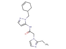N-[1-(3-cyclohexen-1-ylmethyl)-1H-pyrazol-5-yl]-2-(2-ethyl-1H-imidazol-1-yl)acetamide
