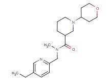 N-[(5-ethyl-2-pyridinyl)methyl]-N-methyl-1-(tetrahydro-2H-pyran-4-yl)-3-piperidinecarboxamide