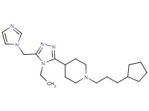 1-(3-cyclopentylpropyl)-4-[4-ethyl-5-(1H-imidazol-1-ylmethyl)-4H-1,2,4-triazol-3-yl]piperidine