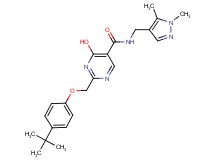 2-[(4-tert-butylphenoxy)methyl]-N-[(1,5-dimethyl-1H-pyrazol-4-yl)methyl]-4-hydroxypyrimidine-5-carboxamide