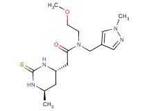N-(2-methoxyethyl)-N-[(1-methyl-1H-pyrazol-4-yl)methyl]-2-[(4S*,6R*)-6-methyl-2-thioxohexahydropyrimidin-4-yl]acetamide