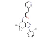 (2E)-N-[6,6-dimethyl-1-(2-methylphenyl)-4,5,6,7-tetrahydro-1H-indazol-4-yl]-3-(3-pyridinyl)acrylamide