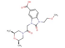 3-{2-[(2R*,6S*)-2,6-dimethylmorpholin-4-yl]-2-oxoethyl}-1-(2-methoxyethyl)-2-oxo-2,3-dihydro-1H-benzimidazole-5-carboxylic acid