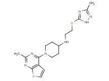 1-(2-methylthieno[2,3-d]pyrimidin-4-yl)-N-{2-[(3-methyl-1H-1,2,4-triazol-5-yl)thio]ethyl}piperidin-4-amine