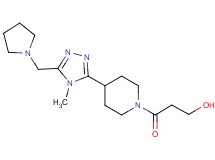 3-{4-[4-methyl-5-(pyrrolidin-1-ylmethyl)-4H-1,2,4-triazol-3-yl]piperidin-1-yl}-3-oxopropan-1-ol