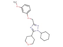 1-cyclohexyl-3-[(3-methoxyphenoxy)methyl]-5-(tetrahydro-2H-pyran-4-yl)-1H-1,2,4-triazole