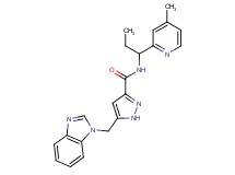 5-(1H-benzimidazol-1-ylmethyl)-N-[1-(4-methylpyridin-2-yl)propyl]-1H-pyrazole-3-carboxamide
