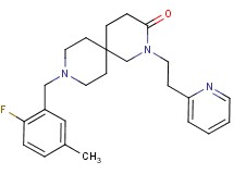 9-(2-fluoro-5-methylbenzyl)-2-(2-pyridin-2-ylethyl)-2,9-diazaspiro[5.5]undecan-3-one