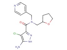 5-amino-4-chloro-N-(pyridin-4-ylmethyl)-N-(tetrahydrofuran-2-ylmethyl)-1H-pyrazole-3-carboxamide