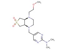 5-{[(4aS*,7aR*)-4-(2-methoxyethyl)-6,6-dioxidohexahydrothieno[3,4-b]pyrazin-1(2H)-yl]methyl}-N,N-dimethylpyrimidin-2-amine
