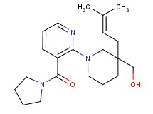 {3-(3-methyl-2-buten-1-yl)-1-[3-(1-pyrrolidinylcarbonyl)-2-pyridinyl]-3-piperidinyl}methanol