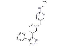 N-ethyl-5-{[3-(4-phenyl-1H-pyrazol-5-yl)piperidin-1-yl]methyl}pyrimidin-2-amine