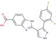 2-[3-(2,4-difluorophenyl)-1H-pyrazol-4-yl]-1H-benzimidazole-5-carboxylic acid