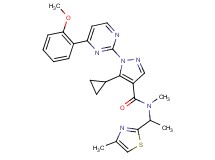 5-cyclopropyl-1-[4-(2-methoxyphenyl)-2-pyrimidinyl]-N-methyl-N-[1-(4-methyl-1,3-thiazol-2-yl)ethyl]-1H-pyrazole-4-carboxamide