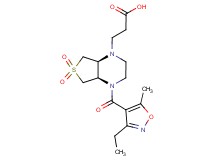 3-[(4aR*,7aS*)-4-[(3-ethyl-5-methylisoxazol-4-yl)carbonyl]-6,6-dioxidohexahydrothieno[3,4-b]pyrazin-1(2H)-yl]propanoic acid
