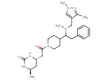 (4S*,6R*)-4-[2-(4-{1-[[(1,3-dimethyl-1H-pyrazol-4-yl)methyl](methyl)amino]-2-phenylethyl}-1-piperidinyl)-2-oxoethyl]-6-methyltetrahydro-2(1H)-pyrimidinethione