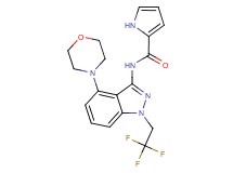 N-[4-morpholin-4-yl-1-(2,2,2-trifluoroethyl)-1H-indazol-3-yl]-1H-pyrrole-2-carboxamide