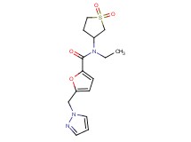 N-(1,1-dioxidotetrahydro-3-thienyl)-N-ethyl-5-(1H-pyrazol-1-ylmethyl)-2-furamide