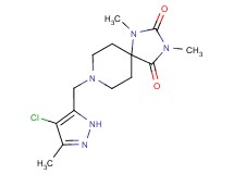 8-[(4-chloro-3-methyl-1H-pyrazol-5-yl)methyl]-1,3-dimethyl-1,3,8-triazaspiro[4.5]decane-2,4-dione
