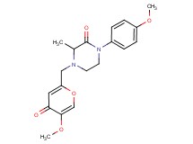 4-[(5-methoxy-4-oxo-4H-pyran-2-yl)methyl]-1-(4-methoxyphenyl)-3-methyl-2-piperazinone