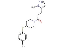 4-[(4-methylphenyl)thio]-1-[3-(1-methyl-1H-pyrazol-5-yl)propanoyl]piperidine