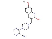 3-{4-[(2-hydroxy-7-methoxy-3-quinolinyl)methyl]-1-piperazinyl}-2-pyrazinecarbonitrile