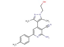 2-amino-4-[1-(2-hydroxyethyl)-3,5-dimethyl-1H-pyrazol-4-yl]-6-(4-methylphenyl)nicotinonitrile