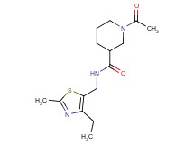 1-acetyl-N-[(4-ethyl-2-methyl-1,3-thiazol-5-yl)methyl]-3-piperidinecarboxamide
