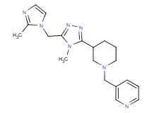 3-[(3-{4-methyl-5-[(2-methyl-1H-imidazol-1-yl)methyl]-4H-1,2,4-triazol-3-yl}piperidin-1-yl)methyl]pyridine