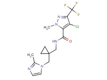 4-chloro-1-methyl-N-({1-[(2-methyl-1H-imidazol-1-yl)methyl]cyclopropyl}methyl)-3-(trifluoromethyl)-1H-pyrazole-5-carboxamide