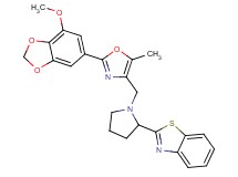 2-(1-{[2-(7-methoxy-1,3-benzodioxol-5-yl)-5-methyl-1,3-oxazol-4-yl]methyl}-2-pyrrolidinyl)-1,3-benzothiazole