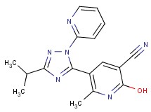 2-hydroxy-5-[3-isopropyl-1-(2-pyridinyl)-1H-1,2,4-triazol-5-yl]-6-methylnicotinonitrile