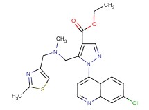 ethyl 1-(7-chloro-4-quinolinyl)-5-({methyl[(2-methyl-1,3-thiazol-4-yl)methyl]amino}methyl)-1H-pyrazole-4-carboxylate