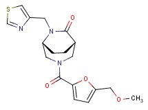 (1S*,5R*)-3-[5-(methoxymethyl)-2-furoyl]-6-(1,3-thiazol-4-ylmethyl)-3,6-diazabicyclo[3.2.2]nonan-7-one