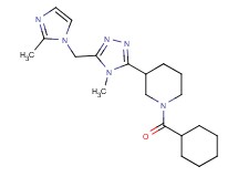 1-(cyclohexylcarbonyl)-3-{4-methyl-5-[(2-methyl-1H-imidazol-1-yl)methyl]-4H-1,2,4-triazol-3-yl}piperidine