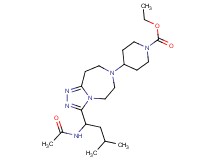 ethyl 4-{3-[1-(acetylamino)-3-methylbutyl]-5,6,8,9-tetrahydro-7H-[1,2,4]triazolo[4,3-d][1,4]diazepin-7-yl}-1-piperidinecarboxylate