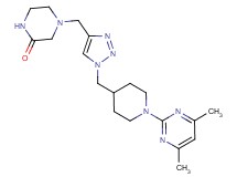 4-[(1-{[1-(4,6-dimethyl-2-pyrimidinyl)-4-piperidinyl]methyl}-1H-1,2,3-triazol-4-yl)methyl]-2-piperazinone bis(trifluoroacetate)