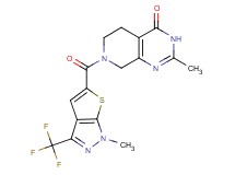 2-methyl-7-{[1-methyl-3-(trifluoromethyl)-1H-thieno[2,3-c]pyrazol-5-yl]carbonyl}-5,6,7,8-tetrahydropyrido[3,4-d]pyrimidin-4(3H)-one
