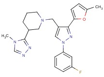 1-{[1-(3-fluorophenyl)-3-(5-methyl-2-furyl)-1H-pyrazol-4-yl]methyl}-3-(4-methyl-4H-1,2,4-triazol-3-yl)piperidine