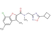 7-chloro-N-[(5-cyclobutyl-1,2,4-oxadiazol-3-yl)methyl]-N,3,5-trimethyl-1-benzofuran-2-carboxamide