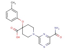 1-[6-(aminocarbonyl)pyrazin-2-yl]-4-(3-methylphenoxy)piperidine-4-carboxylic acid