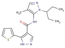 N-[1-(1-ethylpropyl)-4-methyl-1H-pyrazol-5-yl]-5-(2-thienyl)-1H-pyrazole-4-carboxamide