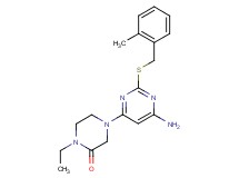 4-{6-amino-2-[(2-methylbenzyl)thio]pyrimidin-4-yl}-1-ethylpiperazin-2-one