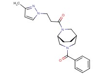 (1S*,5R*)-3-benzoyl-6-[3-(3-methyl-1H-pyrazol-1-yl)propanoyl]-3,6-diazabicyclo[3.2.2]nonane