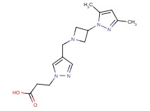 3-(4-{[3-(3,5-dimethyl-1H-pyrazol-1-yl)azetidin-1-yl]methyl}-1H-pyrazol-1-yl)propanoic acid