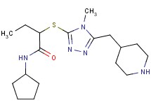 N-cyclopentyl-2-{[4-methyl-5-(piperidin-4-ylmethyl)-4H-1,2,4-triazol-3-yl]thio}butanamide